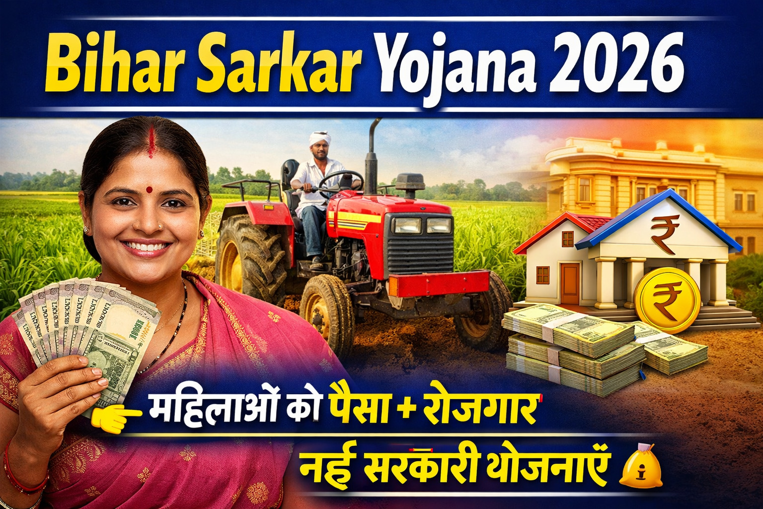 Bihar Sarkar Yojana 2026 महिलाओं, किसानों और युवाओं के लिए नई सरकारी योजनाओं की पूरी जानकारी
