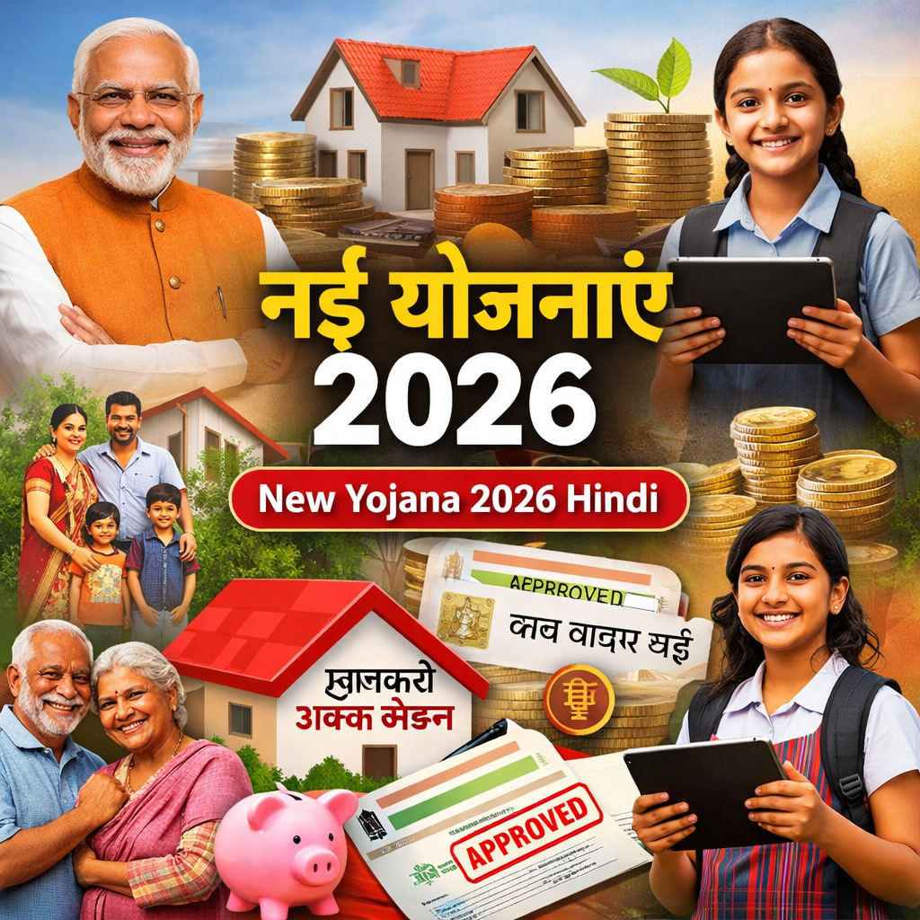 2026 में नई सरकारी योजनाएं अपडेट new yojana 2026 hindi, jan aadhaar new yojana 2026 और आवासलाभ सूची जारी