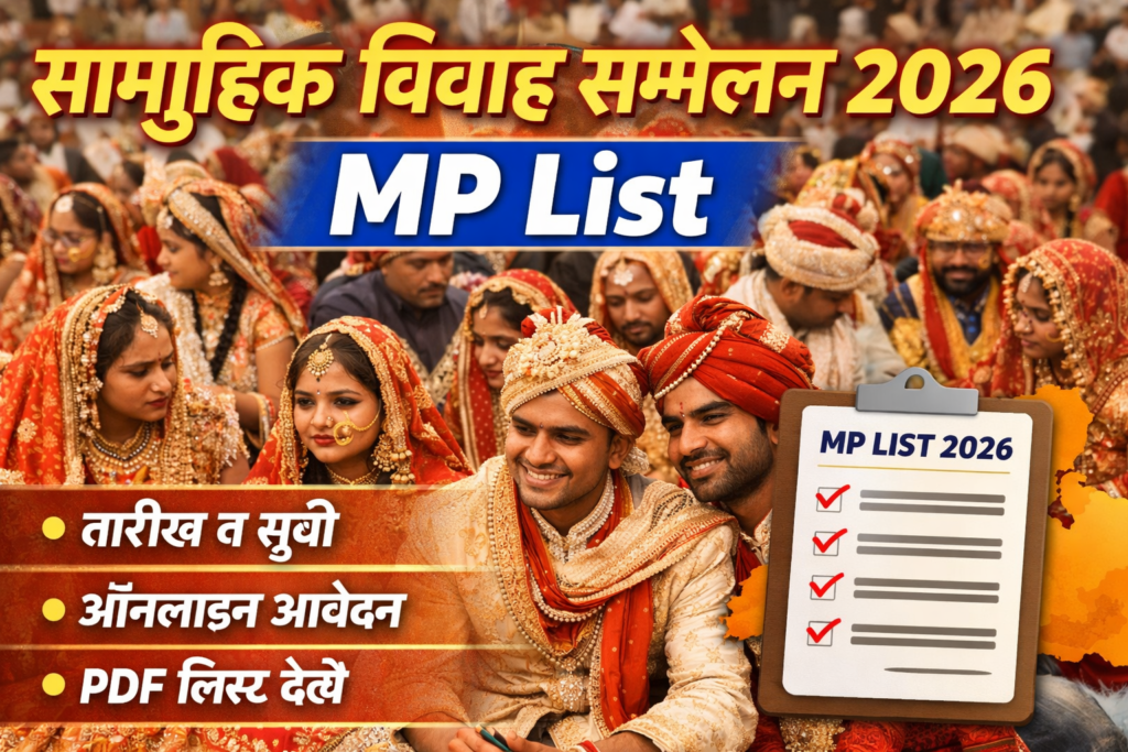 सामूहिक विवाह सम्मेलन 2026 MP List sammelan vivah 2026 date mp, आवेदन, सूची और पूरी जानकारी